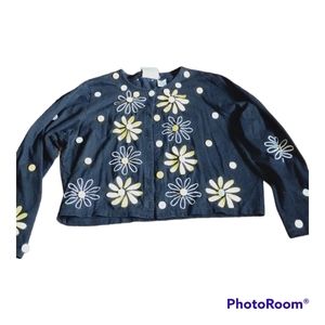 Michael Simon lite Daisy button Cardigan Medium